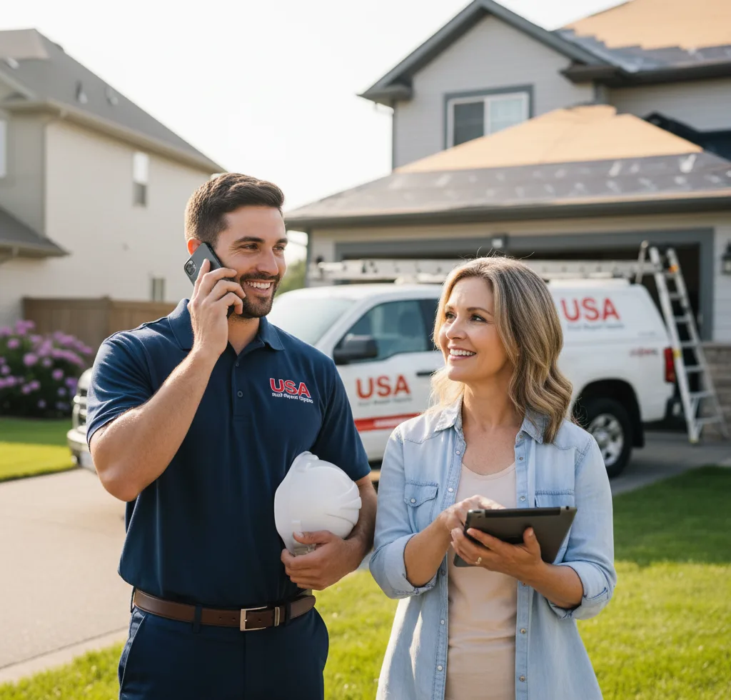 USA Roof Repair Experts customer support in Reinbeck